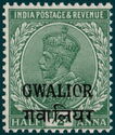 King George V wearing Imperial Crown of India - overprinted
