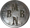 Moneda de 2 Centavos de la Confederación. M. B. B. N.