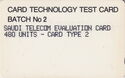 CARD TECHNOLOGY TEST CARD BATCH No 2 - Type 2