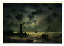 Ivan Aivazovsky. Seashore at Night (At the Lighthouse). 1837
