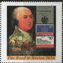 John Adams addressing Founding Fathers + stamps