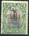 Statue of Juan Santamaría overprinted 1911, Type II, red