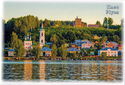 Plyos. View from the Volga. On the left is the Church of St. Barbara (1821)