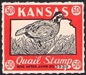 Bobwhite quail (Colinus virginianus) and map of Kansas