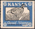 Bobwhite quail (Colinus virginianus) and map of Kansas
