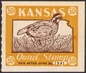 Bobwhite quail (Colinus virginianus) and map of Kansas