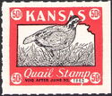 Bobwhite quail (Colinus virginianus) and map of Kansas