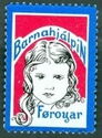 Barnahjalpin Girl - Blue border with Red background