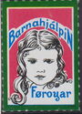 Barnahjalpin Girl - Green border with red background