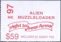 Banner inscribed "right to bear Arms"