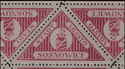 Triangular stamp with the city seal of Sosnowiec in a circle