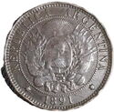 Moneda de 2 centavos con Marca 19 36