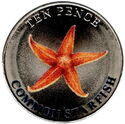 10 Pence (Rockpool Wildlife - Common Starfish Color)