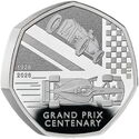50 Pence (100 years of Grand Prix in Britain - Silver Piedfort)