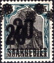 Overprint 'SAARGEBIET' & surcharge(B) 20 on 75pf