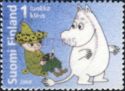 Moomintroll and Snufkin on flocked Stamp Paper
