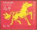 Yellow Horse on Red Background