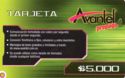 Tarjeta Avantel prepago, 4 lines text