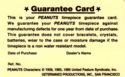 Snoopy & Friend. Peanuts Guarantee Card