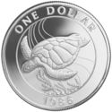 1 Dollar (World Wildlife Fund - Green Turtle - Silver edition)