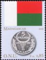 Flag of Madagascar and 1 ariary coin