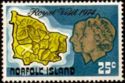 Map of Norfolk Island, Queen Elizabeth II and Prince Phillip