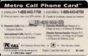 MetroCall Phone Card $ 5