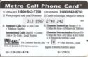 MetroCall Phone Card $ 20