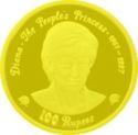 100 Rupees (Diana - The People's Princess - small bust)