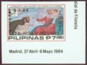 Espana '84 Souvenir Sheet - Cut, surcharged black