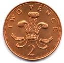 2 Pence (Badge of Prince of Wales)