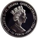 50 Pence (500th Anniversary - Discovery of St. Helena - João da Nova - Silver edition)