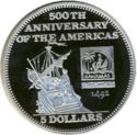 5 Dollars (Columbus on ship, 1492)