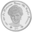 10 Dollars (Bust princess Diana)