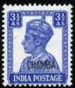 King George VI wearing Imperial Crown of India - overprinted