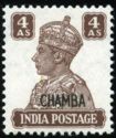 King George VI wearing Imperial Crown of India - overprinted