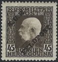 Overprint on Bosnia military stamp