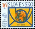 Emblem of Slovakian Post with globe