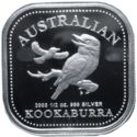 50 Cents (Two Kookaburras, one in flight, one on a branch)