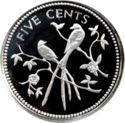 5 Cents (Avifauna of Belize - Fork-tailed Flycatchers - Silver edition)