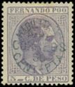 Alfonso XII, blue overprinted