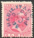 Alfonso XIII, overprinted in blue
