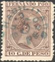 Alfonso XIII, overprinted in blue