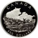 300 Dollars (Canadian Wildlife platinum series. Grey wolf)