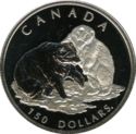 150 Dollars (Canadian Wildlife platinum series. Grizzly bear)