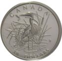 30 Dollars (Canadian Wildlife platinum series. Great Blue Heron)