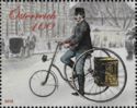 Letter collector on bicycle