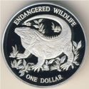1 Dollar (Endangered Wildlife. Blue Rock Iguana)