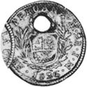 2 Reales (Type I countermark: Radiant 6-pointed star within 7mm circle.)