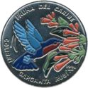 1 Peso (Caribbean Fauna - Ruby Throated Hummingbird)